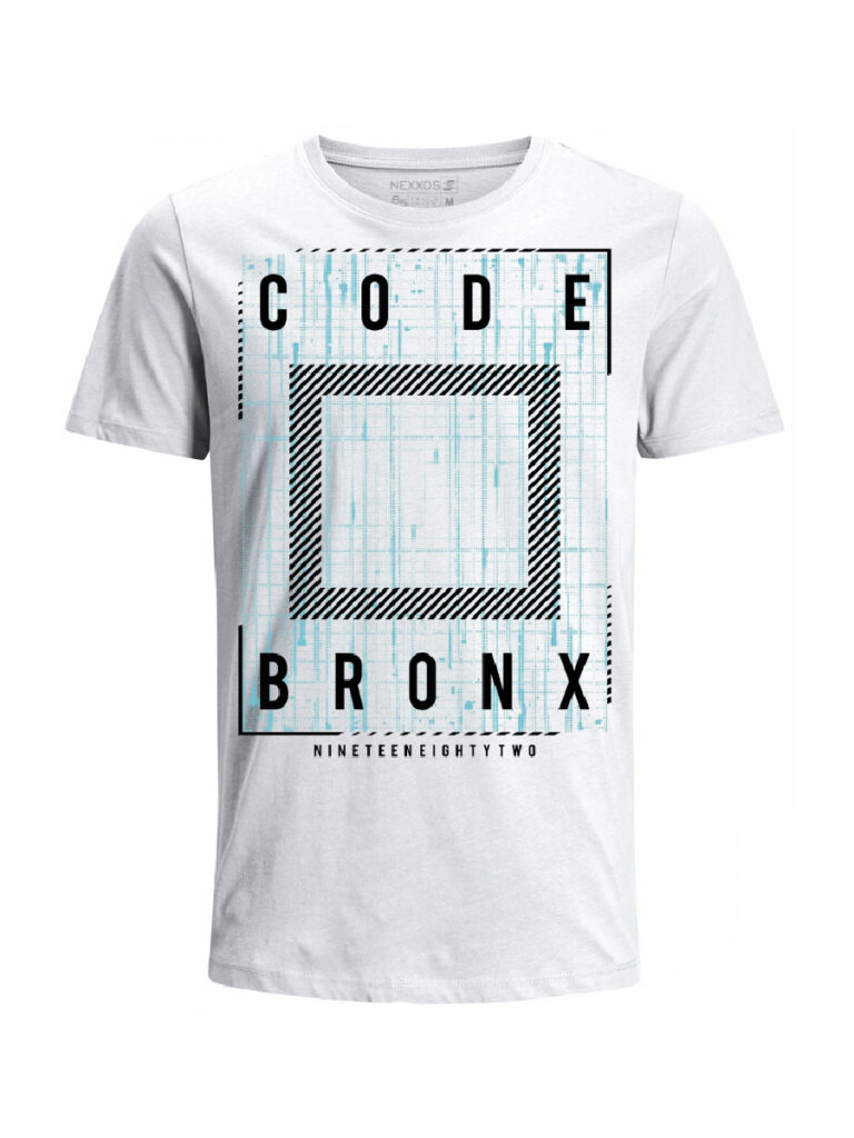 Nexxos Studio - Camiseta Codigo Bronxs para hombre en Tejido De Punto 100% Algodón Tubular Manga Corta marca Nexxos 100115