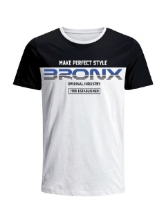 Camiseta Codigo Bronxs para hombre en Tejido De Punto 100% Algodón Peinado Abierto Manga Corta marca Nexxos 100110